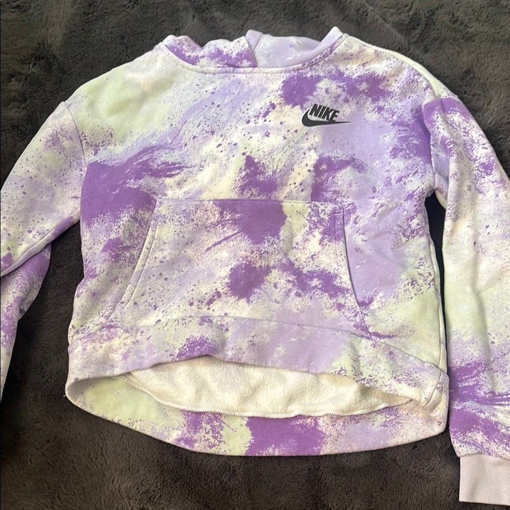 Nike Purple and White Tie-Dye Sweatshirt